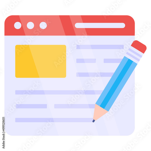 Editable design icon of online article writing