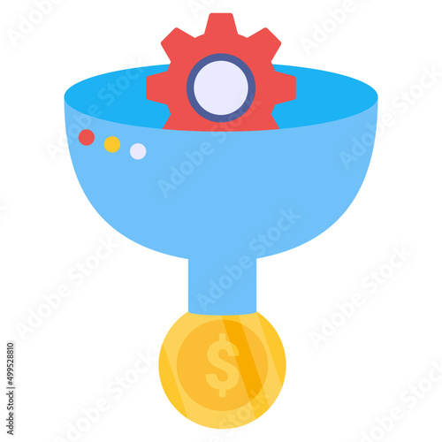 Conceptual flat design icon of filtration management