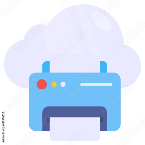 Premium download icon of cloud printer