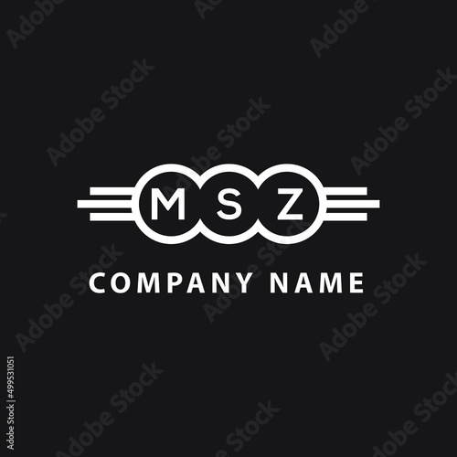 MSZ letter logo design on black background. MSZ  creative initials letter logo concept. MSZ letter design.
 photo