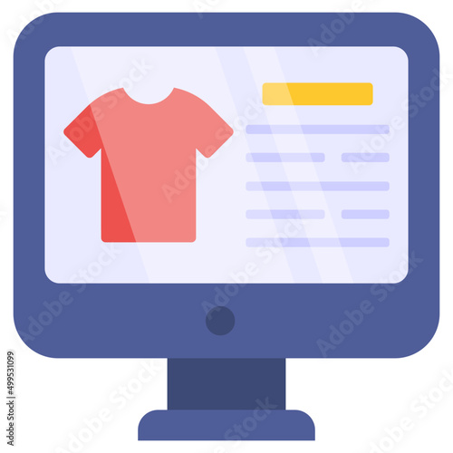 Editable design icon of buy shirt online