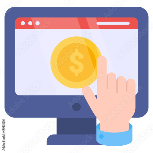 An editable design icon of pay per click
