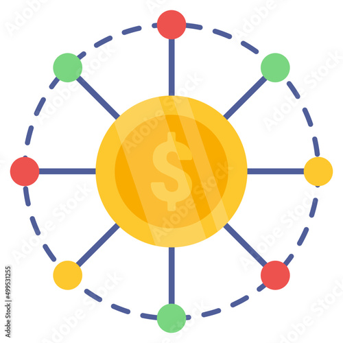 Trendy vector design of dollar network
