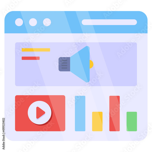 Modern design icon of online analytical marketing