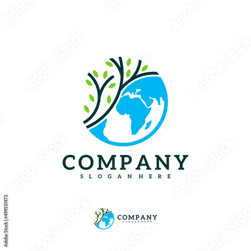 World Tree logo vector template, Creative Tree logo design concepts