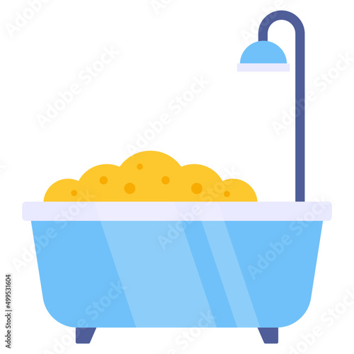 Trendy vector design of bathtub