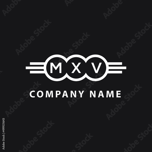 MXV letter logo design on black background. MXV  creative initials letter logo concept. MXV letter design.
 photo
