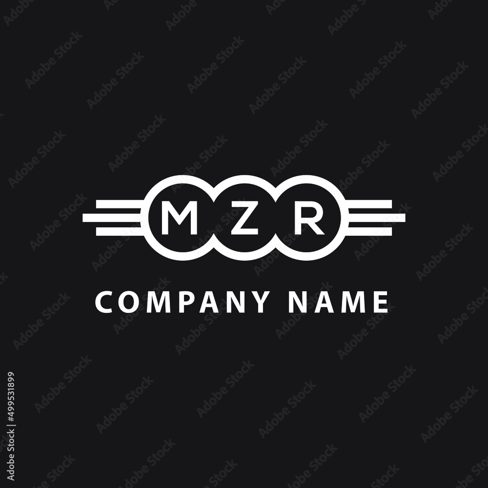 MZR letter logo design on black background. MZR  creative initials letter logo concept. MZR letter design.