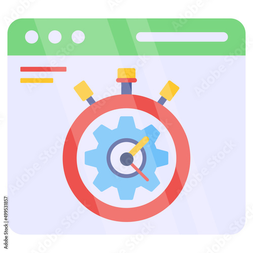 Trendy vector design of page speed test