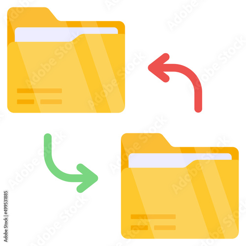 A unique design icon of online folder transfer