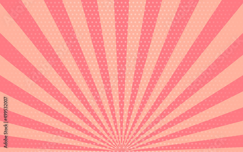 ポップな放射状背景素材 レッド　Red radial abstract texture. 