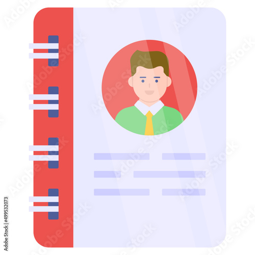 Modern design icon of biography