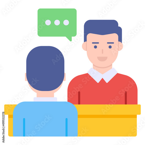 A flat design icon of job interview