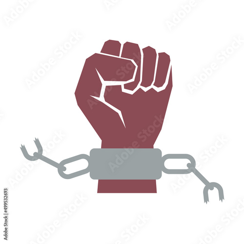 afro hand with chain