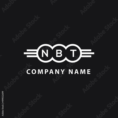 NBTletter logo design on black background.  NBTcreative initials letter logo concept. NBTletter design.
 photo