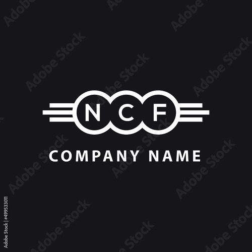 NCFletter logo design on black background. NCFcreative initials letter logo concept. NCFletter design. 