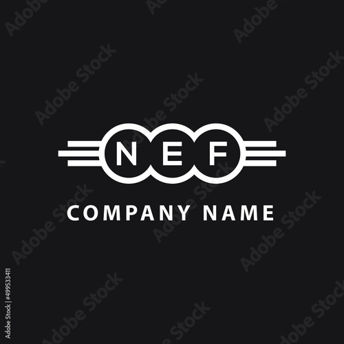 NEF letter logo design on black background. NEF  creative initials letter logo concept. NEF letter design. photo