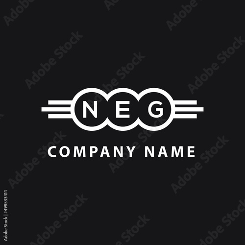 NEG letter logo design on black background. NEG  creative initials letter logo concept. NEG letter design. photo