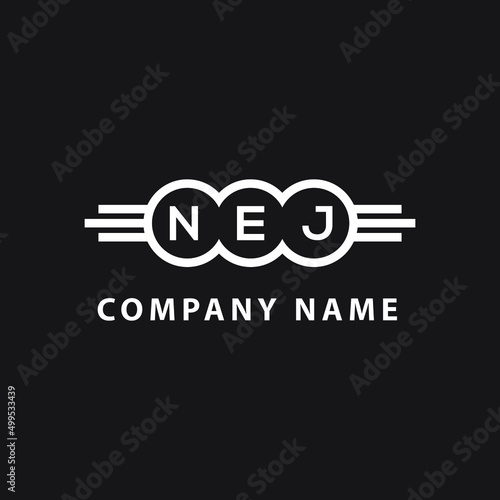 NEJ letter logo design on black background. NEJ creative initials letter logo concept. NEJ letter design.