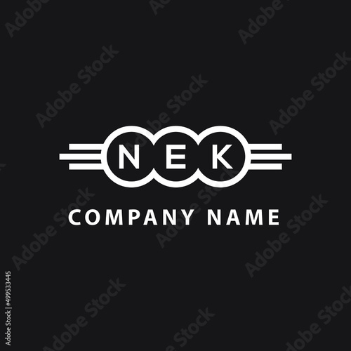 NEK letter logo design on black background. NEK  creative initials letter logo concept. NEK letter design.