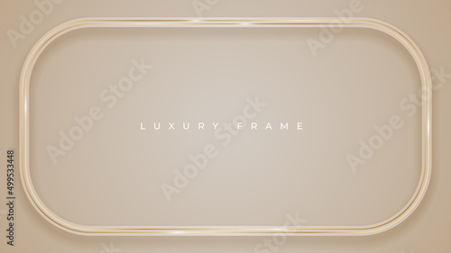 frame with golden lines decoration. luxury border with shadow. minimalist space for text. vector illustration