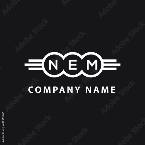 NEM letter logo design on black background. NEM  creative initials letter logo concept. NEM letter design.