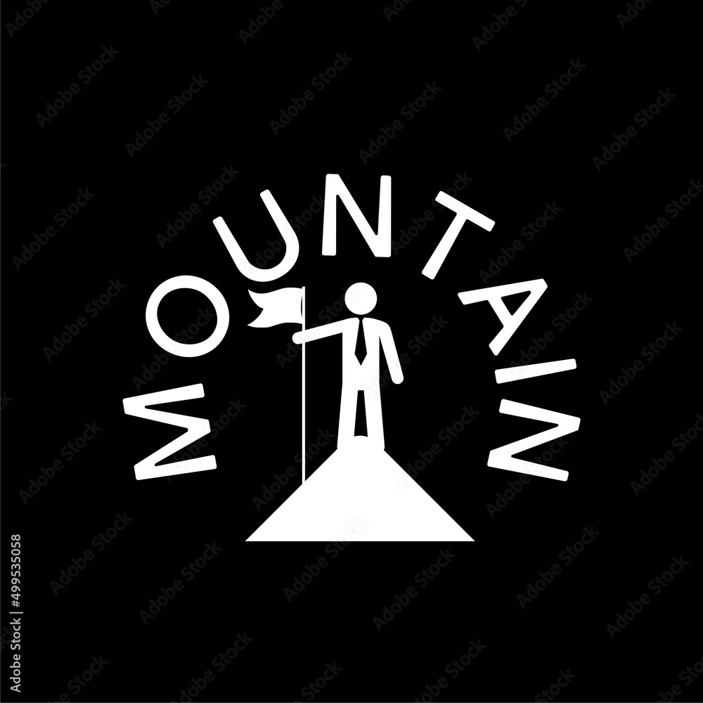 Mountain top icon isolated on dark background Mountain top icon isolated on dark background