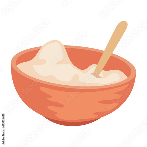 bowl with flour dough