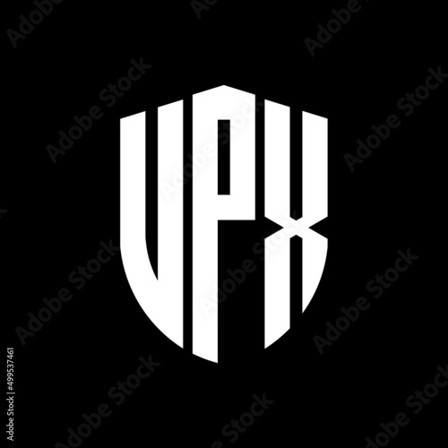 UPX letter logo design. UPX modern letter logo with black background. UPX creative  letter logo. simple and modern letter logo. vector logo modern alphabet font overlap style. Initial letters UPX  photo