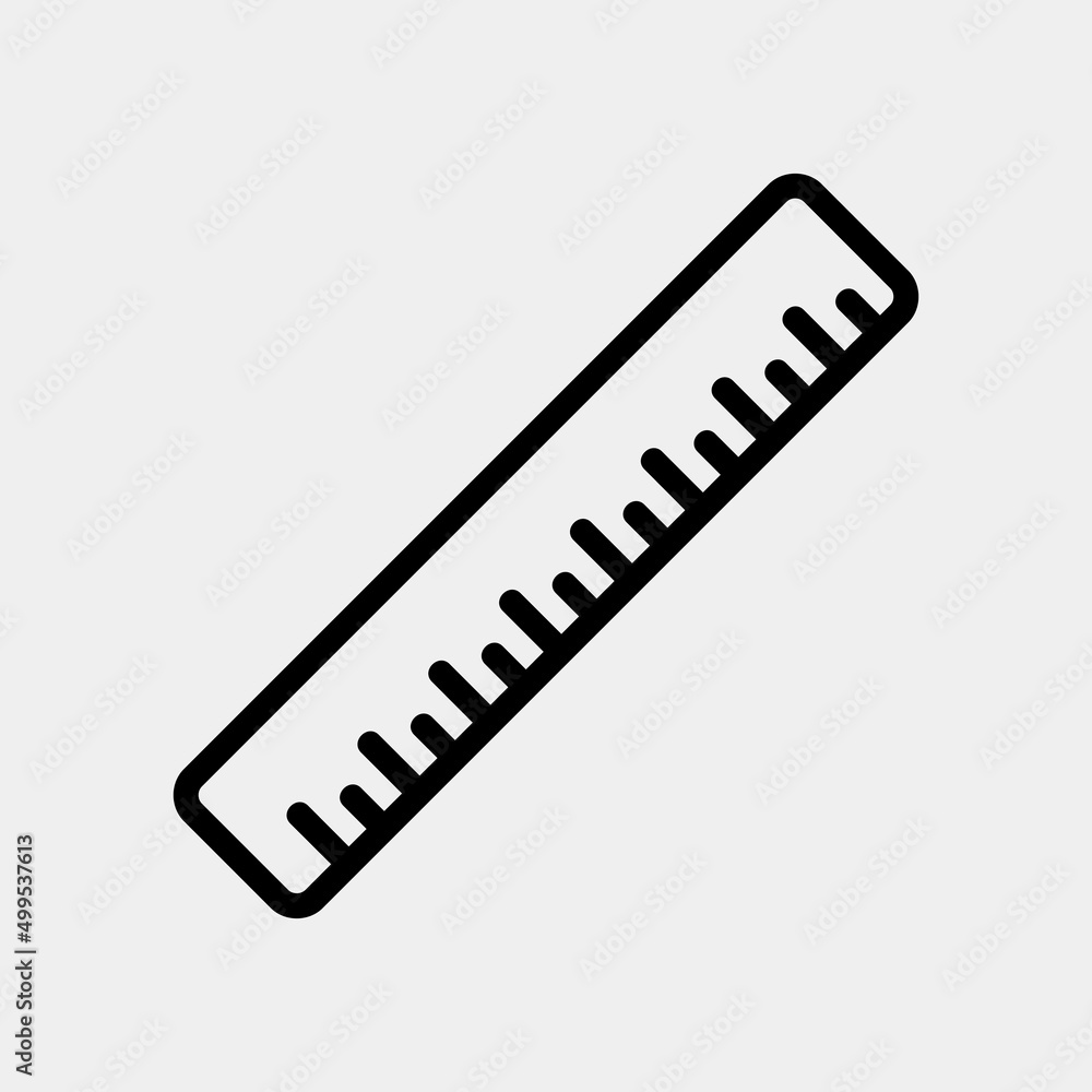 Ruler icon in line style, use for website mobile app presentation Ruler icon in line style, use for website mobile app presentation