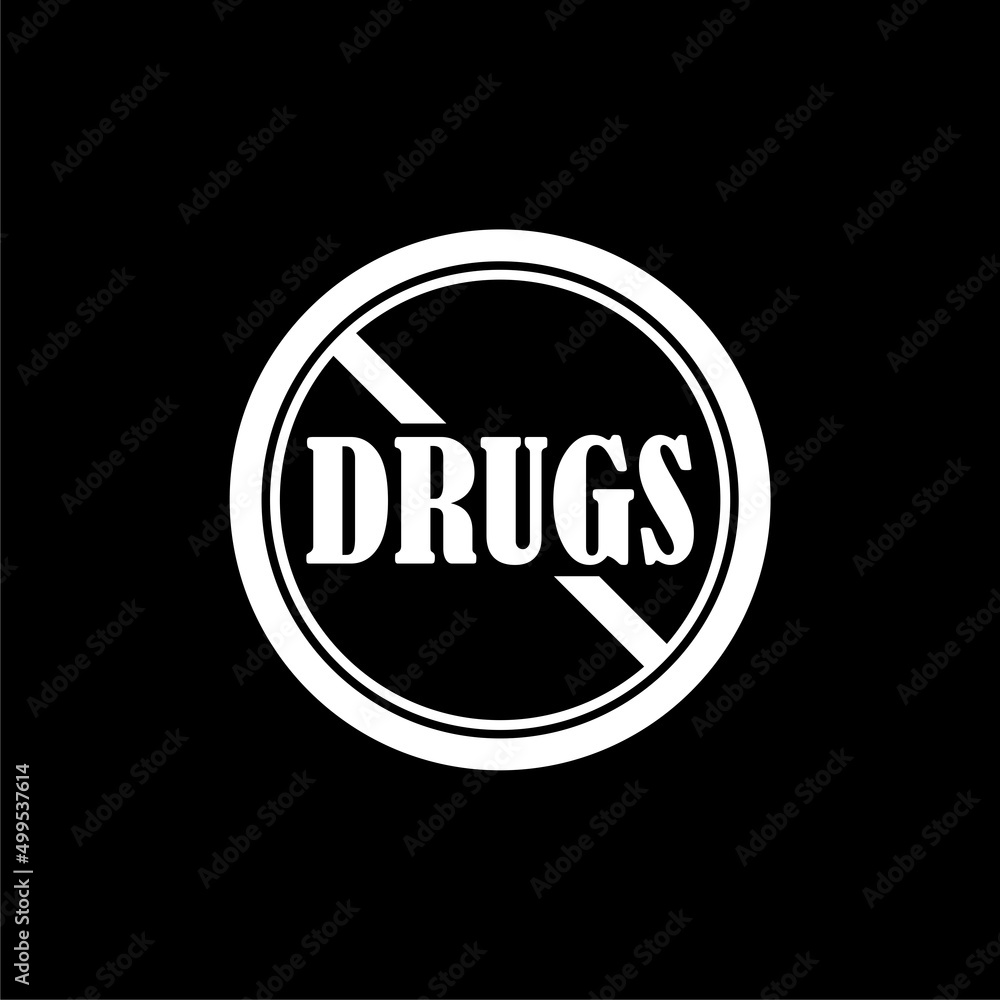 No drugs sign isolated on dark background