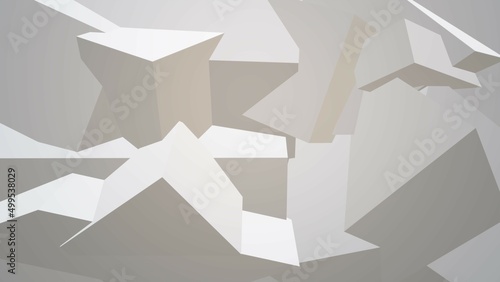 Abstract Geometric Triangle Background White Gray 3d Illustration