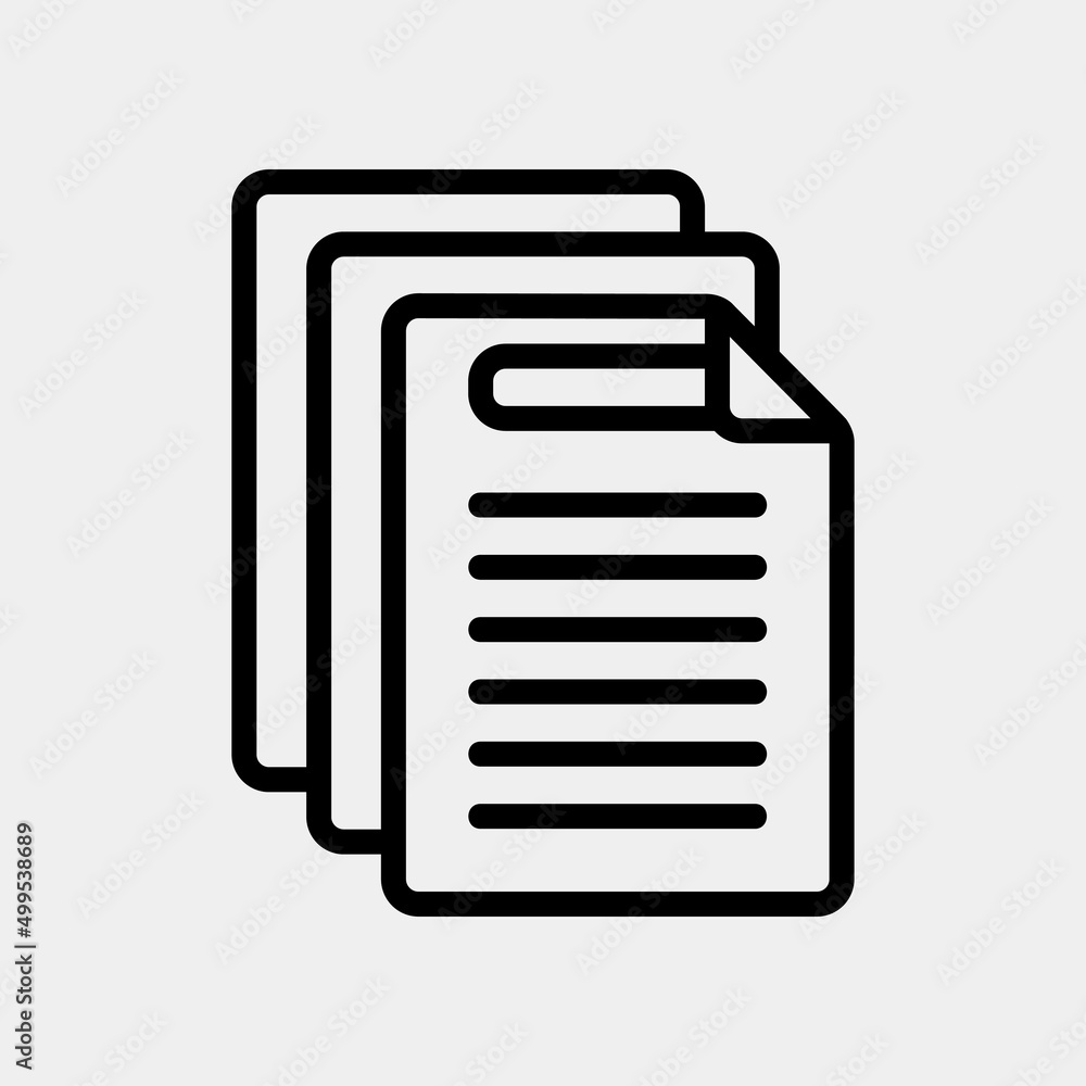 Document icon in line style, use for website mobile app presentation Document icon in line style, use for website mobile app presentation