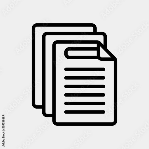 Document icon in line style, use for website mobile app presentation © Anconerdesign