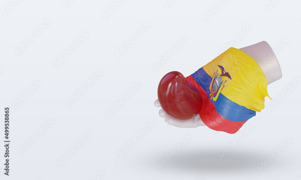 3d world blood donor day Ecuador flag rendering right view