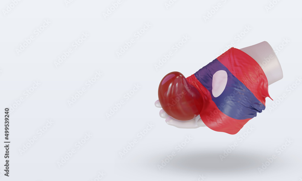 3d world blood donor day Laos flag rendering right view