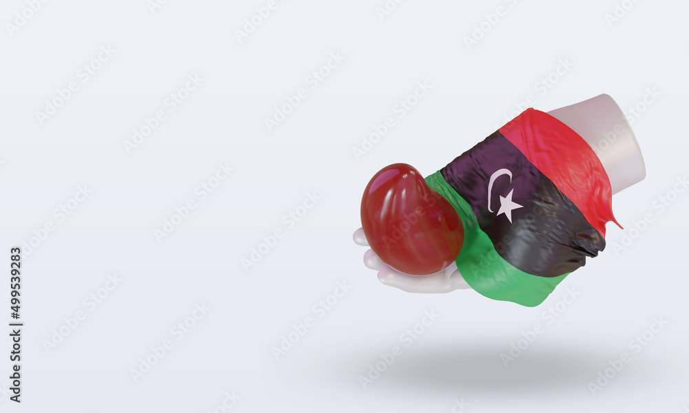 3d world blood donor day Libya flag rendering right view