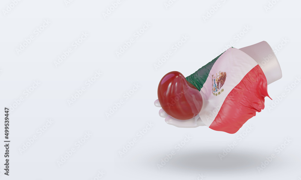 3d world blood donor day Mexico flag rendering right view