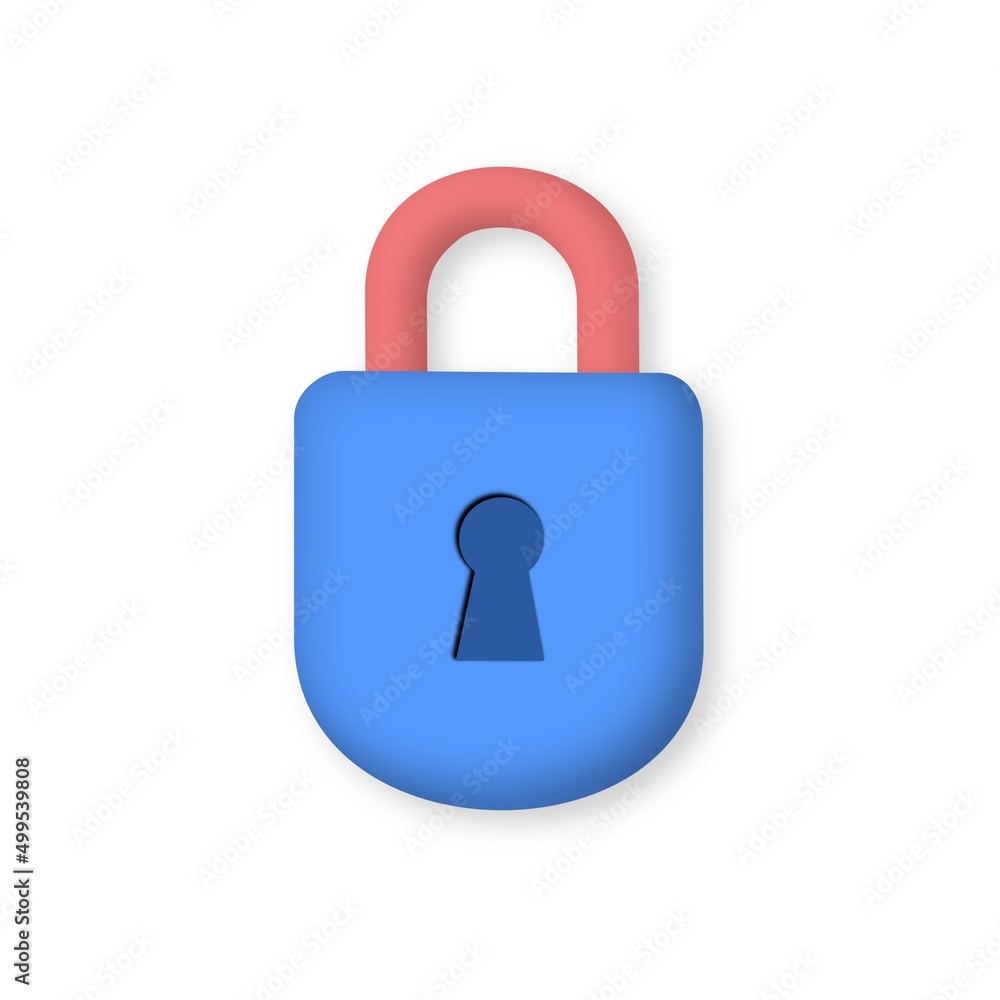 3D realistic locked padlock icon. Protection, safety, password security, encryption, privacy. Concept of internet privacy cyber protection, antivirus, cybersecurity. Lock cartoon minimal style. 3D realistic locked padlock icon. Protection, safety, password security, encryption, privacy. Concept of internet privacy cyber protection, antivirus, cybersecurity. Lock cartoon minimal style.
