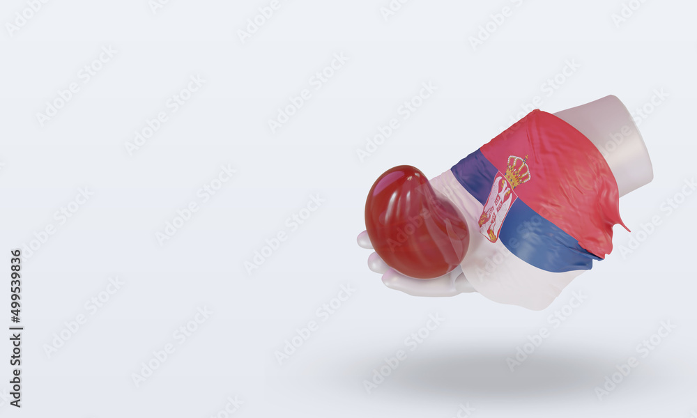 3d world blood donor day Serbia flag rendering right view