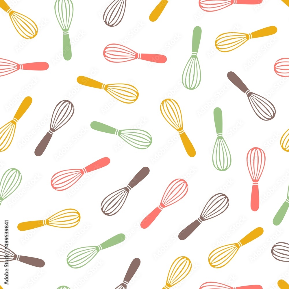 Abstract Whisk Kitchen Utensil Vector Graphic Art Seamless Pattern Abstract Whisk Kitchen Utensil Vector Graphic Art Seamless Pattern
