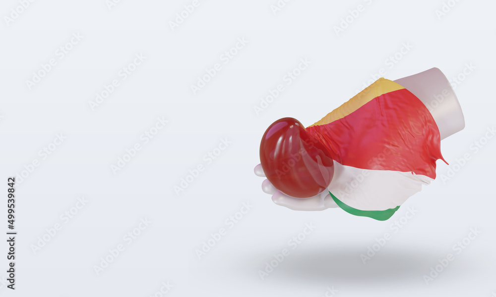 3d world blood donor day Seychelles flag rendering right view