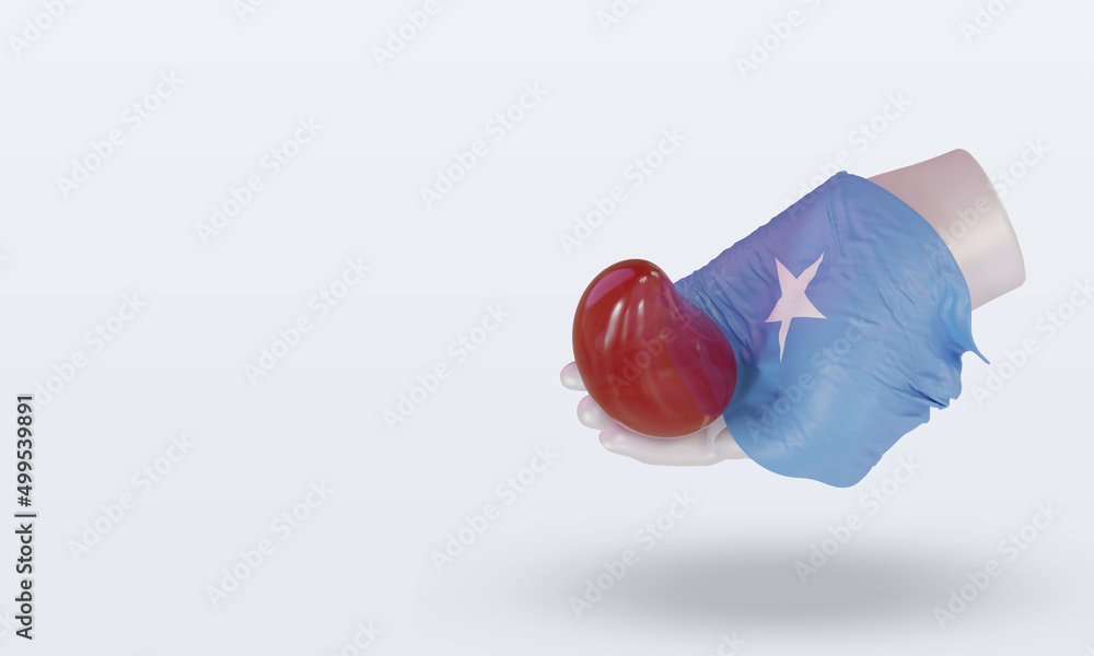 3d world blood donor day Somalia flag rendering right view