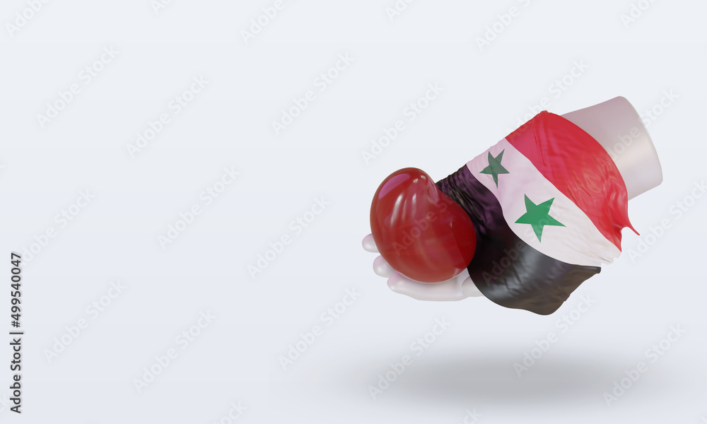3d world blood donor day Syria flag rendering right view