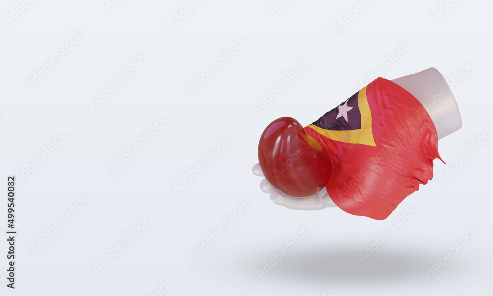 3d world blood donor day Timor Leste flag rendering right view