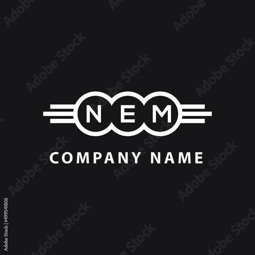 NEM  letter logo design on black background. NEM   creative initials letter logo concept. NEM  letter design.
