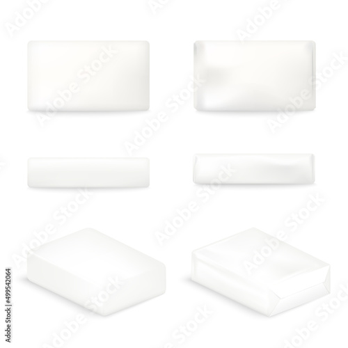 Cosmetic soap template in various angles realistic vector illustration isolated.
