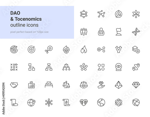 DAO & Tocenomics outline icons photo