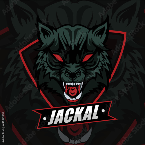 Wolf head  mascot logo design for esport