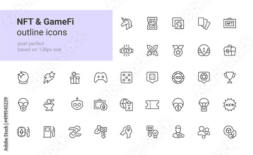 NFT & GameFi outline icons